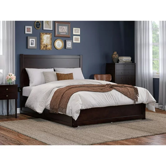 AFI NoHo Queen Wood Platform Bed with Headboard Footboard & Twin XL Trundle, Espresso，78221900917，24/3/22